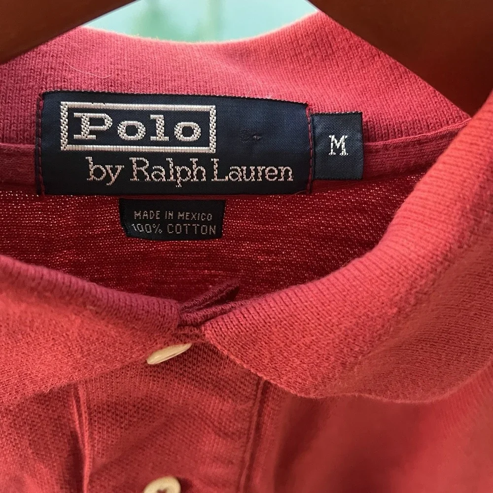 Polo Ralph Lauren Polo Shirt Mens Medium Fit Red Pony 100 % Cotton Logo